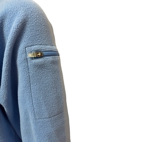 L.L. Bean Fleece ¼ zip popover Sweater Jacket Pullover Coat Sky Blue - Picture 5 of 13